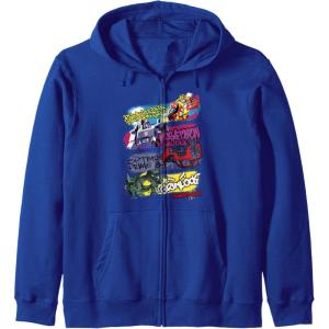 imageTransformers Classic Characters Graffiti Panels Mashup Zip HoodieRoyal Blue