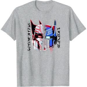 imageTransformers Good Vs Evil Split Face Graffiti Retro Poster TShirtHeather Grey