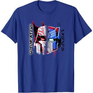 imageTransformers Good Vs Evil Split Face Graffiti Retro Poster TShirtRoyal Blue