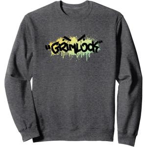 imageTransformers Grimlock Urban Style Graffiti Text Logo SweatshirtDark Heather Grey