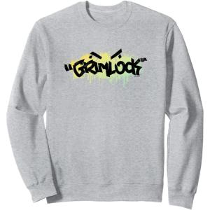 imageTransformers Grimlock Urban Style Graffiti Text Logo SweatshirtHeather Grey