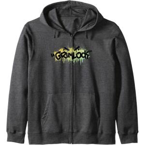 imageTransformers Grimlock Urban Style Graffiti Text Logo Zip HoodieDark Heather Grey