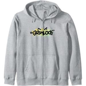 imageTransformers Grimlock Urban Style Graffiti Text Logo Zip HoodieHeather Grey