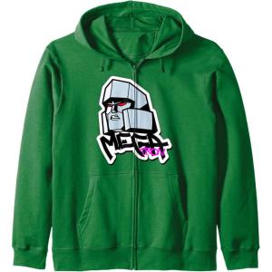 imageTransformers Megatron Urban Style Head Portrait Zip HoodieDark Green