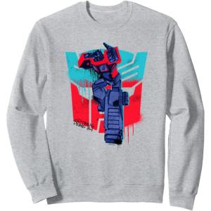 imageTransformers Optimus Prime 84 Graffiti Painted Wall Portrait SweatshirtHeather Grey
