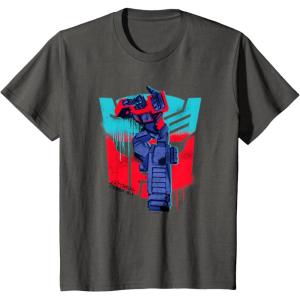 imageTransformers Optimus Prime 84 Graffiti Painted Wall Portrait TShirtAsphalt Grey