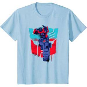 imageTransformers Optimus Prime 84 Graffiti Painted Wall Portrait TShirtBaby Blue