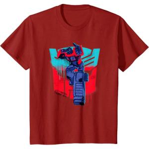 imageTransformers Optimus Prime 84 Graffiti Painted Wall Portrait TShirtCranberry Red