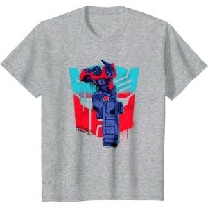 imageTransformers Optimus Prime 84 Graffiti Painted Wall Portrait TShirtHeather Grey