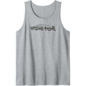 imageTransformers Optimus Prime Urban Style Graffiti Text Logo Tank TopHeather Grey