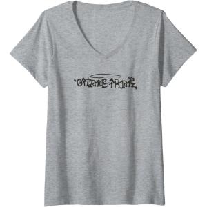 imageTransformers Optimus Prime Urban Style Graffiti Text Logo VNeck TShirtHeather Grey