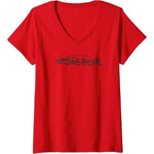 imageTransformers Optimus Prime Urban Style Graffiti Text Logo VNeck TShirtRed