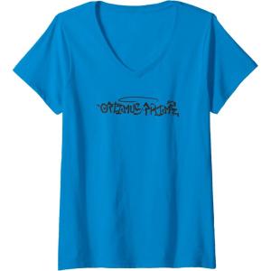 imageTransformers Optimus Prime Urban Style Graffiti Text Logo VNeck TShirtSapphire Blue