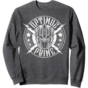 imageTransformers Optimus Prime Vintage Rock Lightning Logo SweatshirtDark Heather Grey