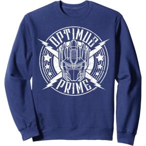 imageTransformers Optimus Prime Vintage Rock Lightning Logo SweatshirtNavy Blue