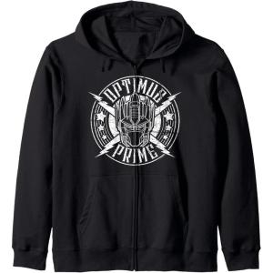 imageTransformers Optimus Prime Vintage Rock Lightning Logo Zip HoodieBlack