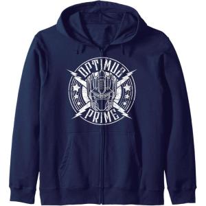 imageTransformers Optimus Prime Vintage Rock Lightning Logo Zip HoodieNavy Blue