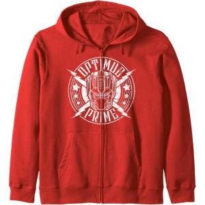 imageTransformers Optimus Prime Vintage Rock Lightning Logo Zip HoodieRed