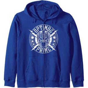 imageTransformers Optimus Prime Vintage Rock Lightning Logo Zip HoodieRoyal Blue