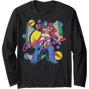 imageTransformers Retro Optimus Prime 80s Print Long Sleeve TShirtBlack