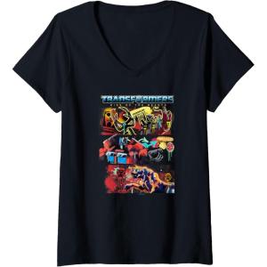 imageTransformers Rise of the Beasts Epic Graffiti Battle Panels VNeck TShirtBlack