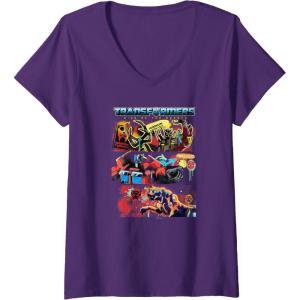 imageTransformers Rise of the Beasts Epic Graffiti Battle Panels VNeck TShirtPurple