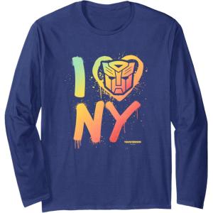 imageTransformers Rise of the Beasts I Heart NY Retro Graffiti Long Sleeve TShirtNavy Blue