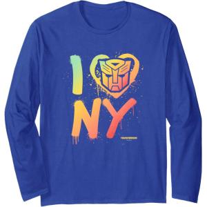 imageTransformers Rise of the Beasts I Heart NY Retro Graffiti Long Sleeve TShirtRoyal Blue
