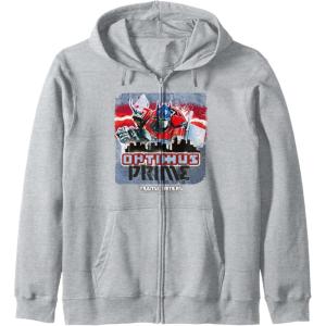 imageTransformers Rise of the Beasts Optimus Distressed Shot Zip HoodieHeather Grey