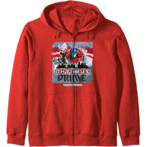 imageTransformers Rise of the Beasts Optimus Distressed Shot Zip HoodieRed