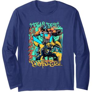 imageTransformers Rise of the Beasts Optimus ampamp Bee Graffiti Shot Long Sleeve TShirtNavy Blue