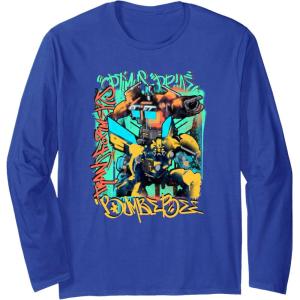 imageTransformers Rise of the Beasts Optimus ampamp Bee Graffiti Shot Long Sleeve TShirtRoyal Blue