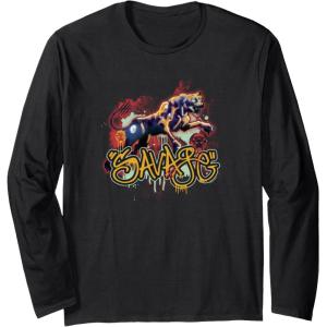 imageTransformers Rise of the Beasts Savage Cheetor Graffiti Long Sleeve TShirtBlack