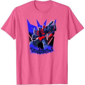 imageTransformers Starscream Graffiti Painted Wall Portrait TShirtPink Heather