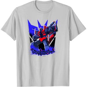 imageTransformers Starscream Graffiti Painted Wall Portrait TShirtSilver Grey