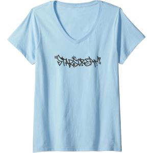 imageTransformers Starscream Urban Style Graffiti Text Logo VNeck TShirtBaby Blue