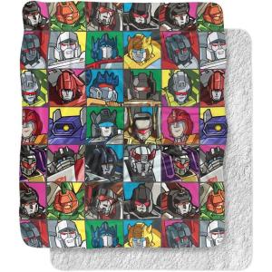 imageTransformers Transformers Squares Silky Touch Sherpa Back Super Soft Throw BlanketTransformers Squares
