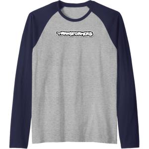 imageTransformers Urban Style Graffiti Text Logo Raglan Baseball TeeNavy BlueAthletic Heather