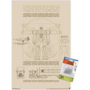 imageTrends International Hasbro Transformers  Sketch Wall Poster with Push Pins quot14725quotquot x 22375quotquotquotPremium Poster  Push Pin Bundle