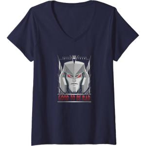 imageWomens Transformers Megatron Good To Be Bad VNeck TShirtNavy Blue