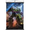 imageTrends International Hasbro Transformers  Devastator Wall Poster 14725 x 22375 Barnwood Framed VersionPremium Print and Black Hanger Bundle