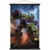 imageTrends International Hasbro Transformers  Devastator Wall Poster 14725 x 22375 Barnwood Framed VersionPremium Print and Black Hanger Bundle