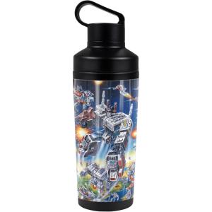 imageTransformers OFFICIAL Box Art 18 oz Insulated Water Bottle Leak Resistant Vacuum Insulated Stainless Steel with 2in1 Loop CapDECEPTICON BOX ART BLACK