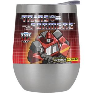 imageTransformers OFFICIAL Bumblebee 12 oz Stemless Tumbler Stainless Steel Travel CupLake TumblerInsulated with Leak Resistant SlideLock LidIRONHIDE STAINLESS STEEL