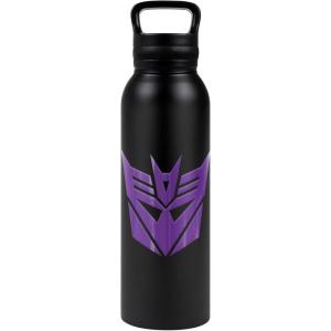 imageTransformers OFFICIAL Decepticon 24 oz Insulated Canteen Water Bottle Leak Resistant Vacuum Insulated Stainless Steel with Loop CapDECEPTICON