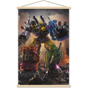 imageTrends International Hasbro Transformers  Bruticus Wall Poster 14725 x 22375 Barnwood Framed VersionPremium Print and Beechwood Hanger Bundle