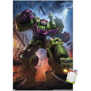imageTrends International Hasbro Transformers  Devastator Wall Poster 14725 x 22375 Barnwood Framed VersionPremium Poster  Mount Bundle