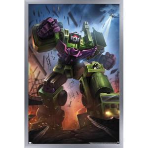 imageTrends International Hasbro Transformers  Devastator Wall Poster 14725 x 22375 Barnwood Framed VersionSilver Framed Version