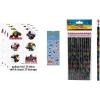 imageTransformers Birthday Party Supplies Bundle Pack includes 24Tattoos 12Pencils 1 Dinosaur Sticker sheet