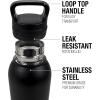 imageTransformers OFFICIAL Bumblebee Black 24 oz Insulated Canteen Water Bottle Leak Resistant Vacuum Insulated Stainless Steel with Loop CapSTARSCREAM BLACK